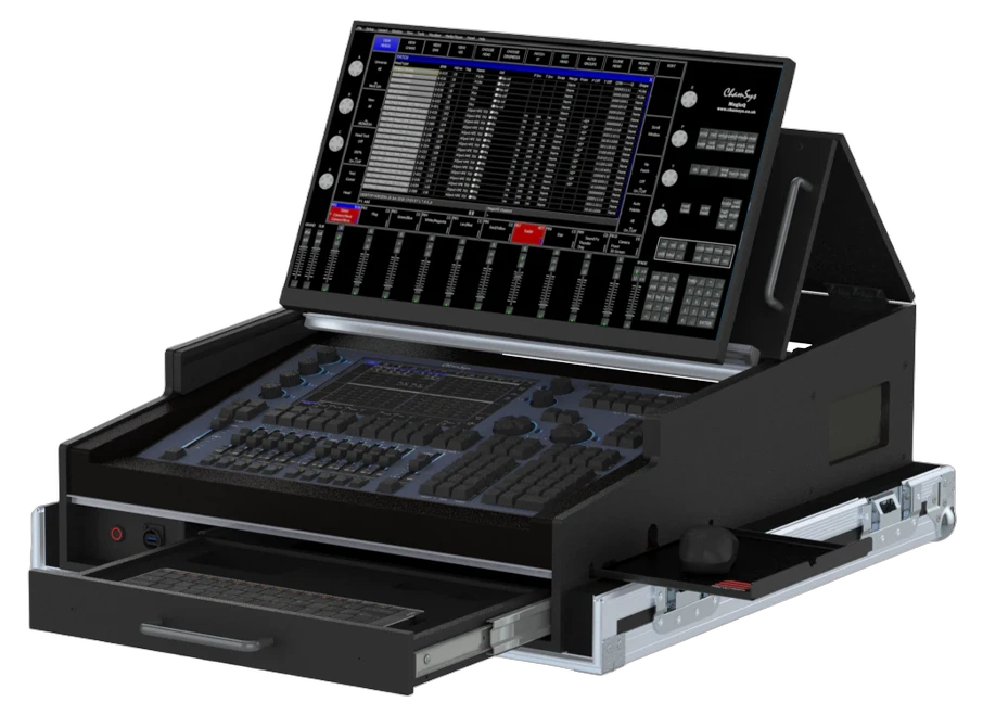 ProX Flight Case ChamSys MagicQ Compact Connect Controller ProX flight case for ChamSys MagicQ Compact Connect lighting controller, front view with protective exterior