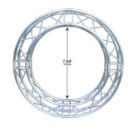 ProX 9.84 foot circular square box truss system with four 90-degree segments displayed from side angle