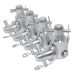 ProX conical tube ground support post with male to male hinge joint connector detail