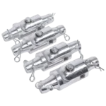 ProX conical tube ground support post with male to male hinge joint connector, side profile view