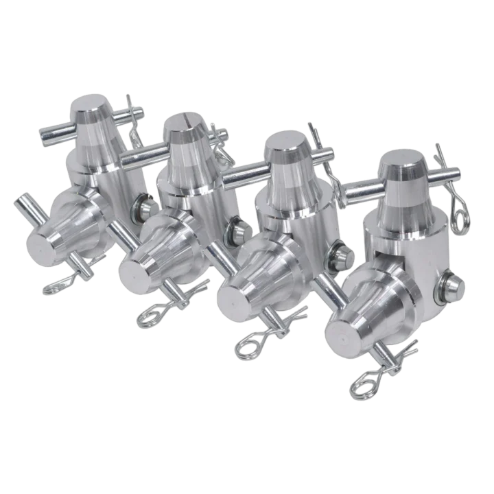 ProX conical tube ground support post towers with male to male hinge joint connector for F31 F32 F34 truss systems