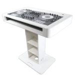 ProX Control Tower DJ Podium dimensional specifications diagram with measurements white finish