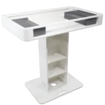 ProX Control Tower DJ podium dimensional diagram specifications measurements white finish