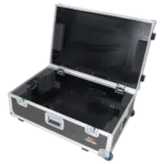 ProX Control Tower DJ podium dimensional diagram showing width depth height measurements white finish