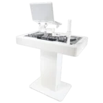 ProX Control Tower DJ podium dimensional diagram specifications measurements white finish