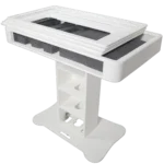 ProX Control Tower DJ podium dimensional diagram specifications white finish measurements