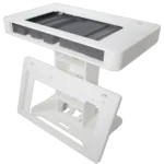 ProX Control Tower DJ podium dimensional diagram specifications measurements white finish