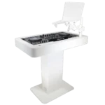 ProX Control Tower DJ podium white finish with integrated road cases for Pioneer DDJ-REV7 XDJ-XZ FLX10 RANE Four