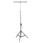 ProX heavy-duty lighting crank stand with 14 ft height capacity lifting truss in professional venue application