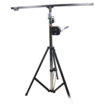 ProX 14 foot heavy-duty lighting crank stand with T-bar attachment, side profile view showing lifting mechanism