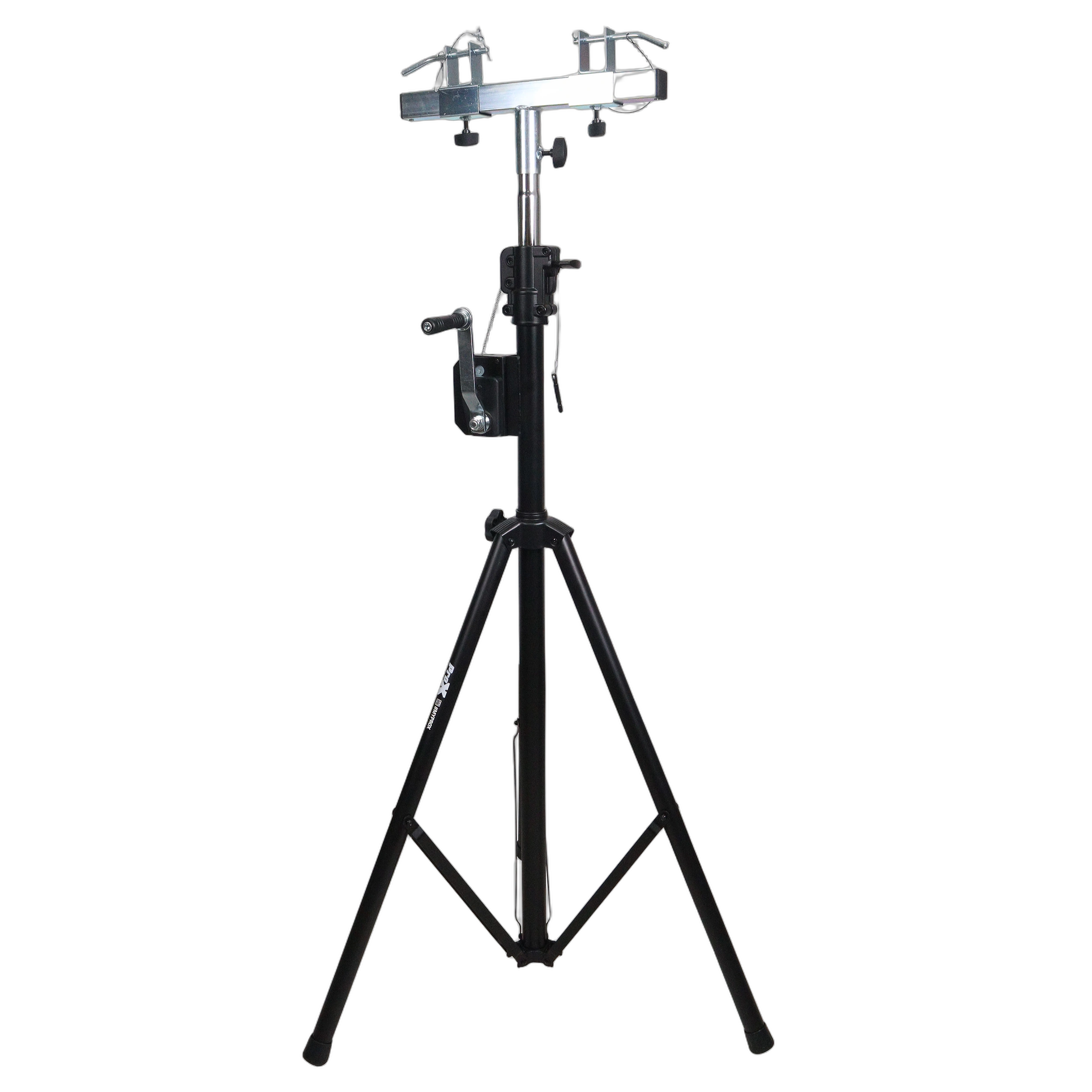ProX 8.5 Ft Crank Stand with T-Bar Truss Support ProX 8.5 foot crank stand with T-bar support for triangle truss segments and stage lighting