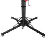 ProX 18 foot crank truss stand rear panel showing crank mechanism and outrigger adjustment controls