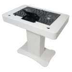 ProX white replacement top face plate for Denon PRIME 4 DJ mixer control tower podium rear panel view