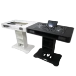 ProX white replacement top face plate for Denon PRIME 4 DJ mixer mounted on control tower podium