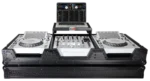 ProX black DJ coffin case with Pioneer CDJ-3000 players and DJM-900NXS2 mixer installed, laptop shelf visible