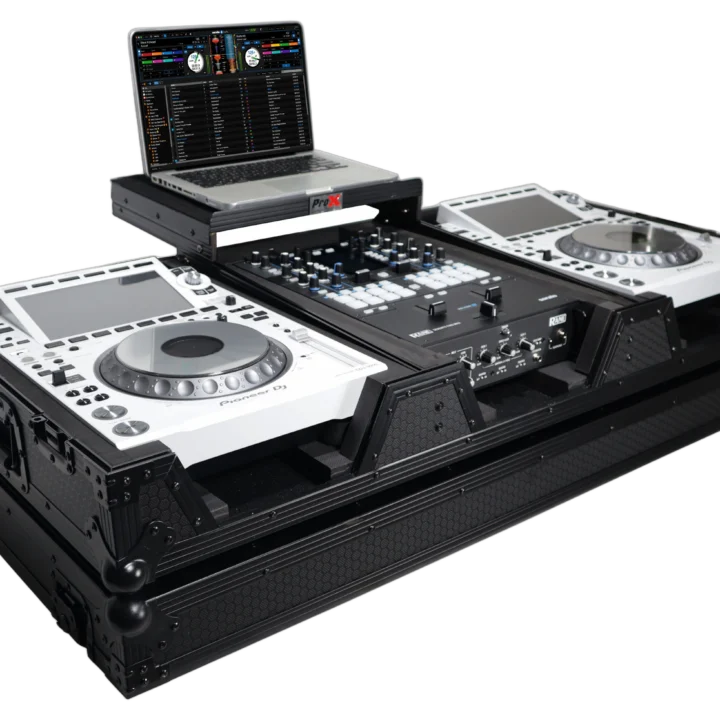 ProX black DJ coffin case with wheels for Pioneer CDJ-3000 and DJM-900NXS2 mixer equipment