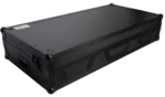 ProX black DJ coffin case with wheels and laptop shelf holding Pioneer CDJ-3000 and DJM-900NXS2 mixer