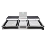 ProX XS-TMC1012WLT flight case interior showing padded compartments for turntables and mixer equipment