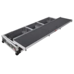 ProX DJ coffin flight case sliding laptop shelf mechanism close-up detail view