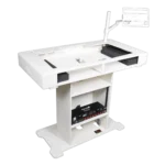 ProX DJ Control Tower white flight case with foam cutouts for CDJ3000 and Rane12 mixer