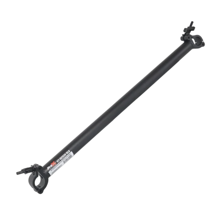 ProX 39-inch black dual-clamp cross support pole for LED ground support systems, front view