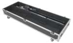 ProX dual light stand ATA flight case with casters, front view showing handle and latch details
