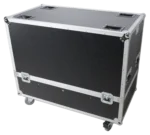 ProX universal dual speaker flight case dimensional diagram showing 25x17x15 inch specifications