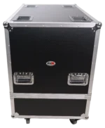 ProX universal dual speaker flight case dimensional diagram showing 25x17x15 inch specifications