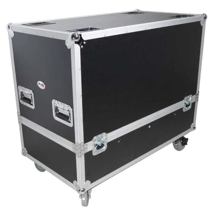ProX universal dual ATA speaker flight case with reinforced corner hardware and protective latches