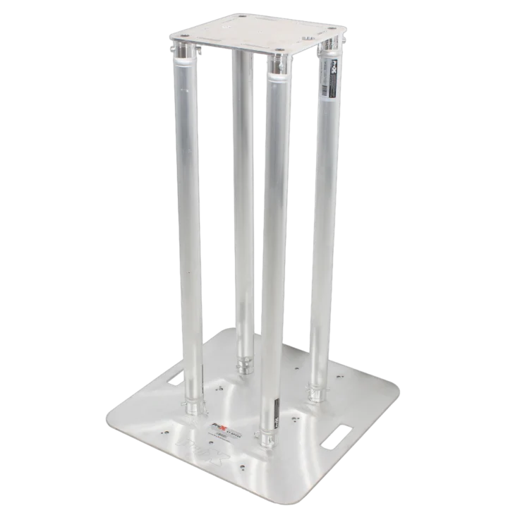 ProX F31 totem package set of two with white scrim covers, 12-inch top plates and 24-inch base plates
