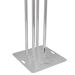 ProX F31 totem speaker stand with white scrim cover showing tube connection detail and base plate assembly