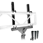 ProX F32 I-Beam truss mount bracket with universal 35mm to 40mm pole adapters, front angle view