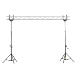 ProX F32 I-Beam truss mount bracket with 35mm to 40mm pole adapter, side profile view