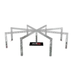 ProX F34 Spider trade show display booth truss system with white aluminum frame and black spider connectors