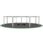ProX F34 Spider truss system with white aluminum frame and spider leg supports for trade show booth