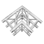 ProX F34 square truss junction corner block 3 way 90 degree installed in professional stage setup