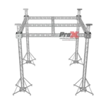 ProX F34 stage roofing ground support truss system showing center cross beam and chain hoist attachment points