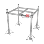ProX F34 ground support truss system with center cross and chain hoists, 21x21x23 ft stage roofing structure