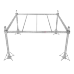 ProX F34 stage roofing truss system with ground support base and chain hoist connection detail
