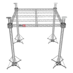 ProX F34 truss system showing ground support structure and chain hoist attachment points