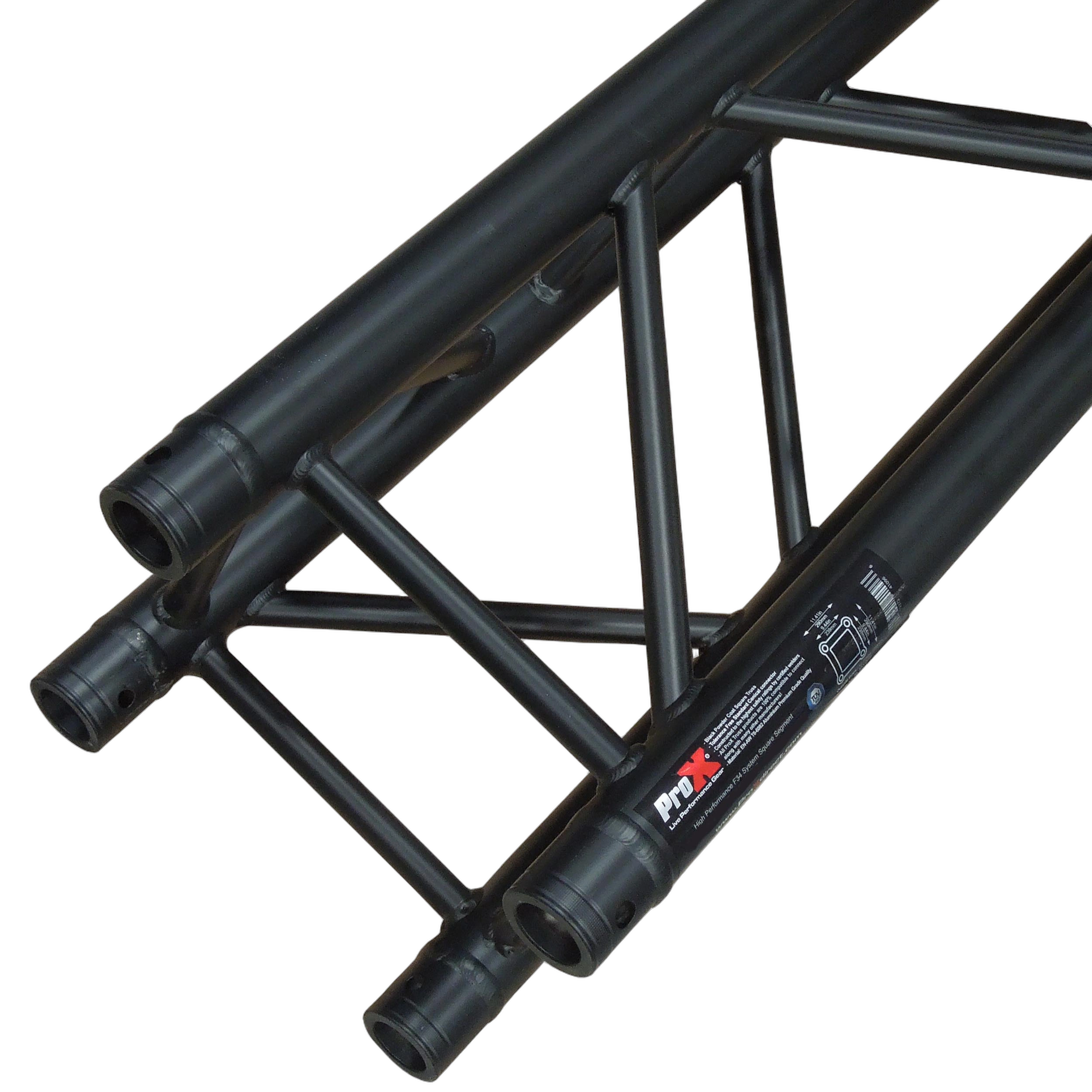 ProX 9.84ft F34 Truss Segment Black Powder Coated ProX 9.84 foot F34 square truss segment with black powder coat finish and 2mm wall thickness