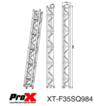 ProX F35 professional 5-chord truss segment 9.84 ft dimensional specifications and measurements diagram