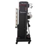 ProX FANTEK compact front loading line array tower system fully extended to maximum height with speaker array mounted