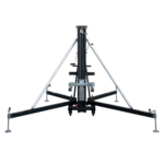 ProX FANTEK compact front loading line array tower system detail showing lifting mechanism and adapter