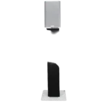 ProX Flex Totem TV adjustable stand rear panel showing cable management and mounting hardware details
