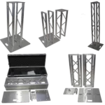 ProX Flex Tower Totem Package showing adjustable height extension from 3.28ft to 6.56ft with included road case