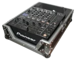 ProX flight case for 12 inch large format DJ mixers, black protective case front view