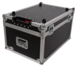 ProX honeycomb flight case for Allen & Heath dLive CTi1500 mixer showing low profile wheels and pull handle detail