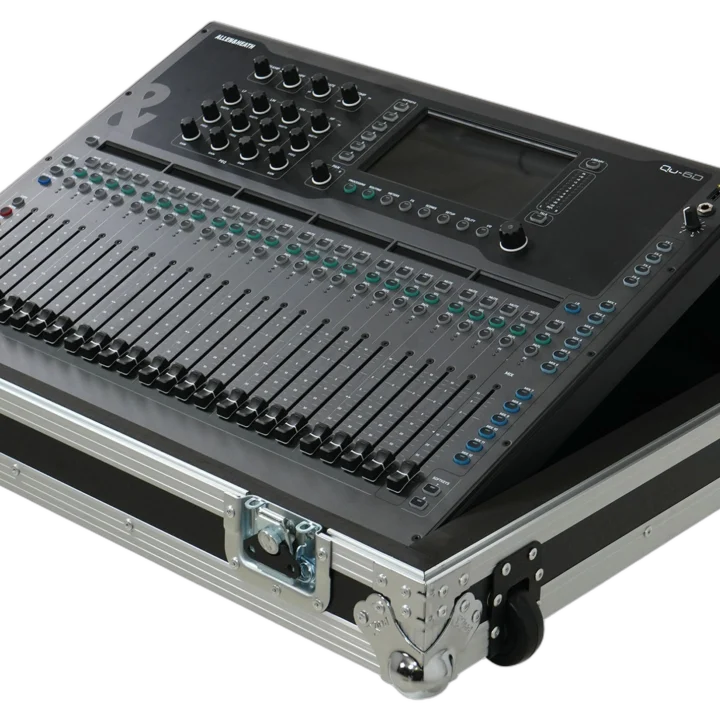 ProX flight case for Allen & Heath QU6 digital audio mixer console with low profile wheels