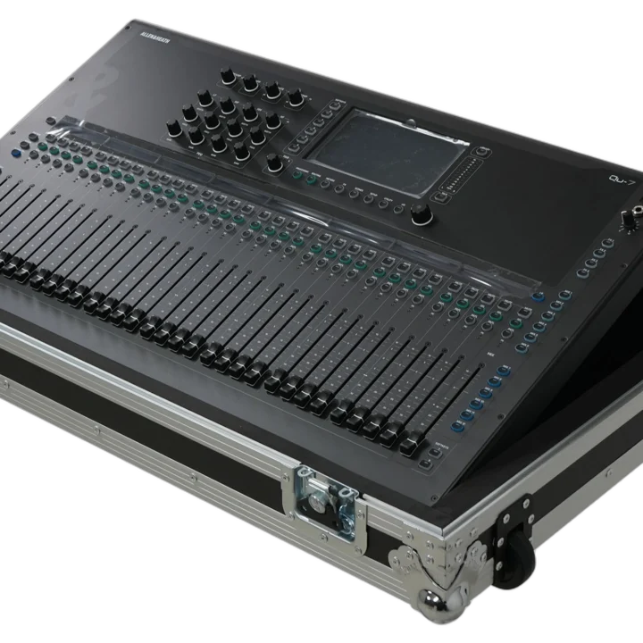 ProX flight case for Allen & Heath QU7 digital audio mixer console with low profile wheels